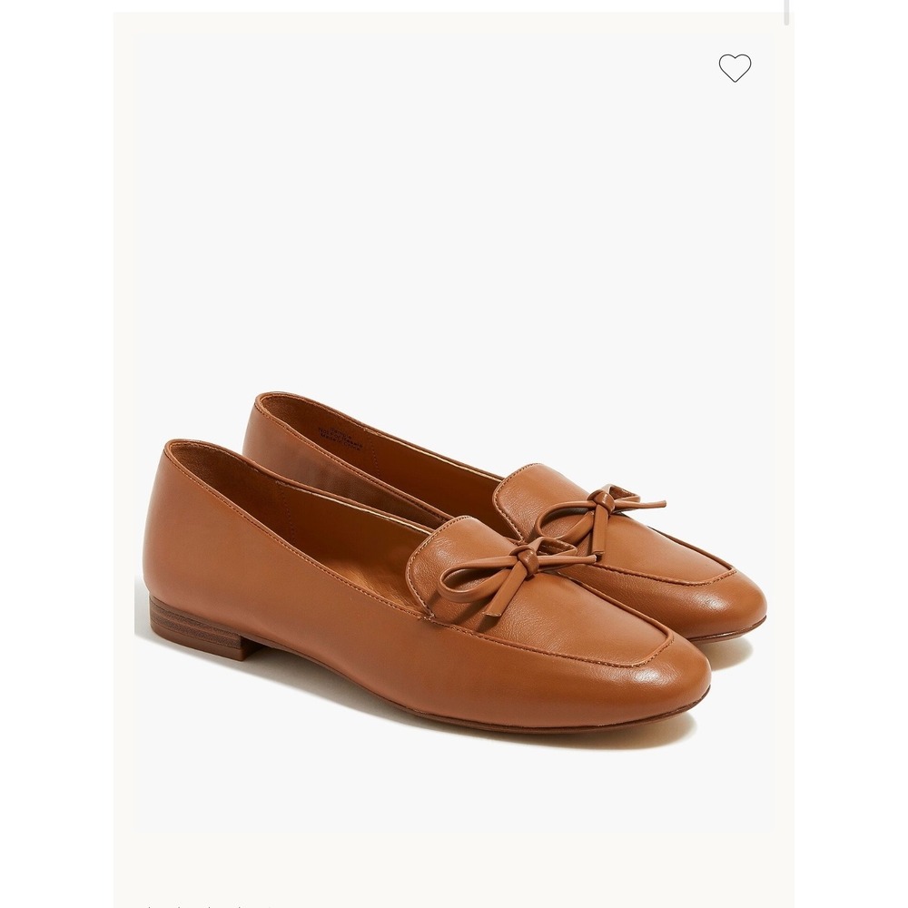 J. Crew vegan leather Bow loafers‎ Size 10 caramel tan